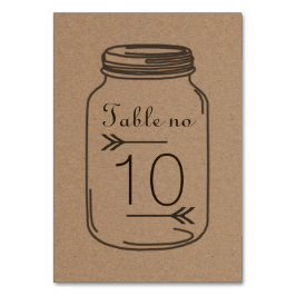 Rustic Land Brown Masonjar Bordsnummer Card