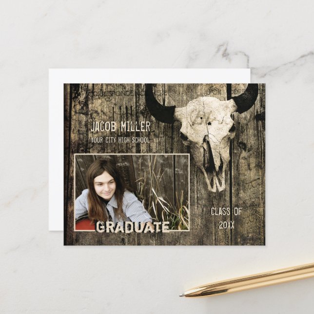 Rustic Land budget Western Bull Cow Skull (Fram/Back In Situ)