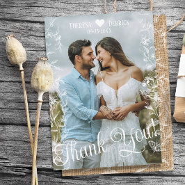 Rustic Land Burlap Photo Bröllop - tackkort Tack Kort