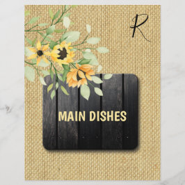 Rustic land burlap-receptdelare