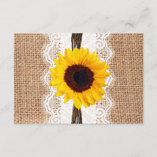 Rustic Land Burlap Snöre Bröllop OSA Cards Kort