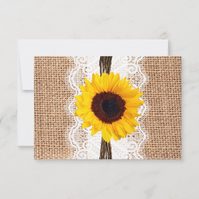 Rustic Land Burlap Snöre Bröllop OSA Cards Kort (Framsida)