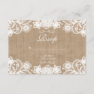 Rustic Land Burlap Snöre Bröllop OSA Kort