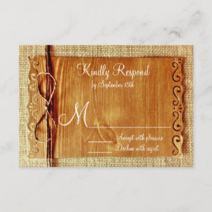 Rustic Land Burlap Twine Bow-Bröllop OSA Kort