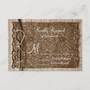 Rustic Land Burlap Twine Rulla Bröllop OSA Kort