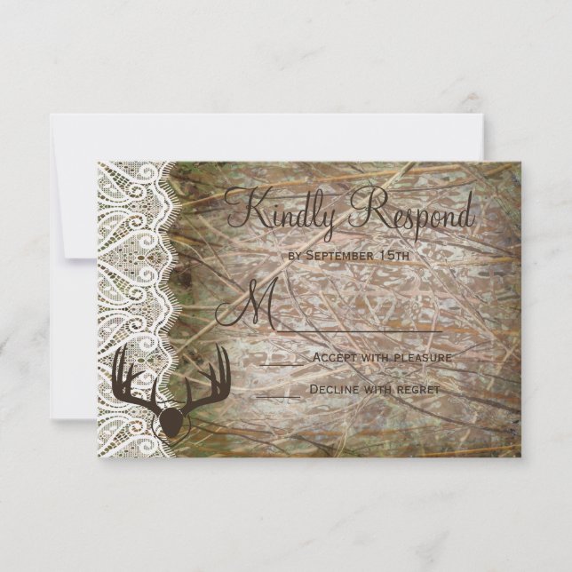 Rustic Land Camo Hunting Antlers Bröllop OSA (Framsida)