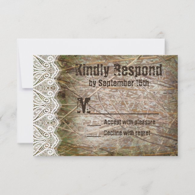 Rustic Land Camo Hunting Bröllop OSA Card (Framsida)