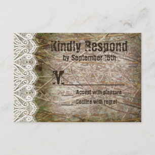 Rustic Land Camo Hunting Bröllop OSA Card Kort