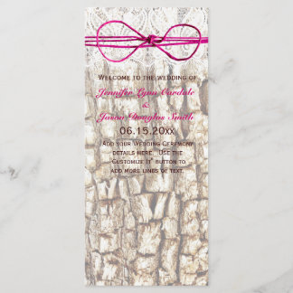 Rustic Land Camo Rosa Bow bröllopsinbjudningar Program