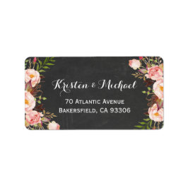 Rustic Land Chalkboard Vacker Blommigt Adressetikett