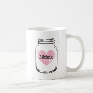 Rustic land chic Mason burk mugg med namn
