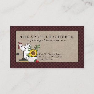 Rustic Land Chicken Farm Fresh Eggs Visitkort