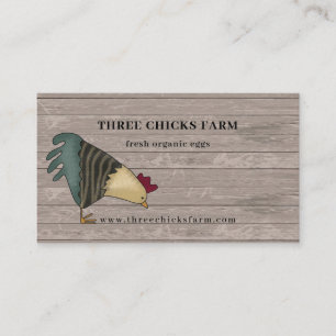 Rustic Land Chicken Farm Fresh Eggs Visitkort