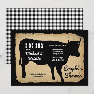Rustic Land Cow Couples Shower I GÖR BBQ Inbjudningar