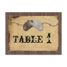 Rustic Land Cowboy Hats Barbed Bordsnummer