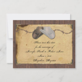 Rustic Land Cowboy Hats Barbed Spara datumet
