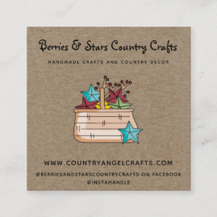 Rustic Land Crafts Primitive Kraft Fyrkantigt Visitkort