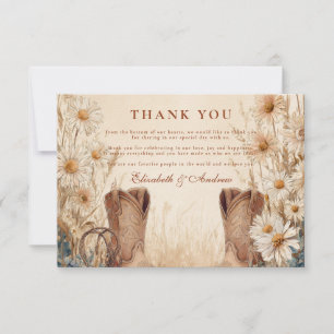 Rustic Land Daisy Boots Bröllop Tack Kort