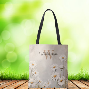 Rustic Land Daisy Monogram Tygkasse