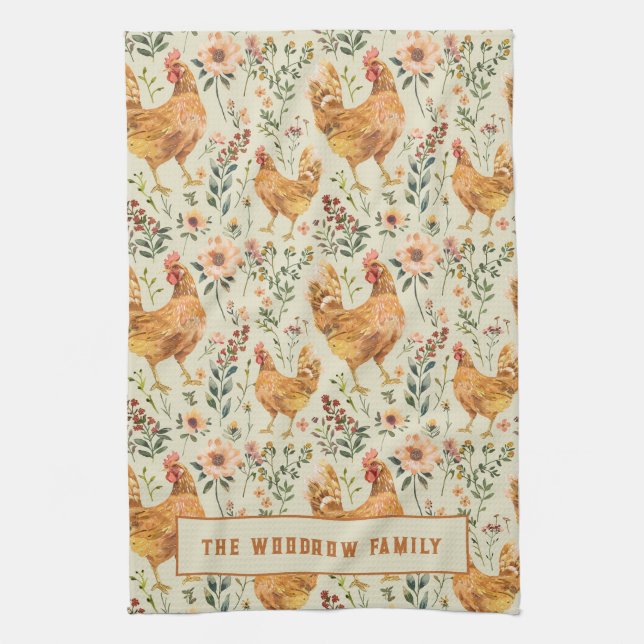 Rustic Land Family Namn Farm Kökshandduk (Vertikal)