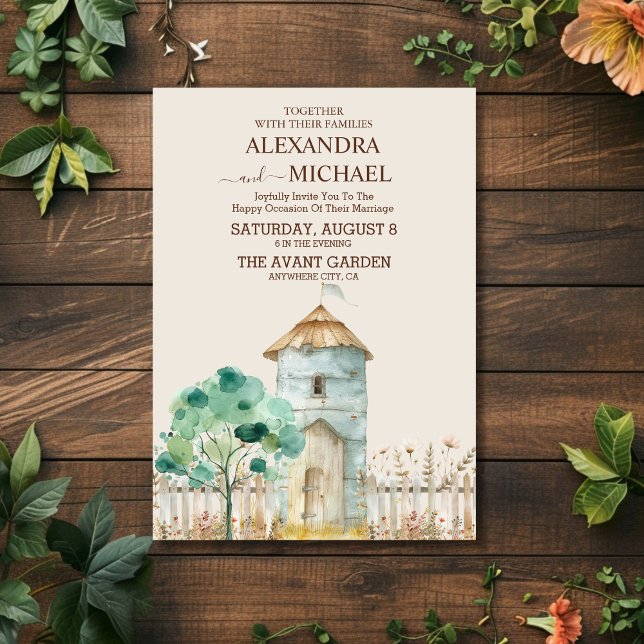 Rustic Land Farm Barn Bröllopsinbjudan Inbjudningar (Skapare uppladdad)