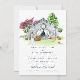 Rustic Land Farm | Elegant Barn Bröllop Inbjudningar