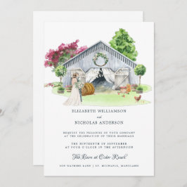 Rustic Land Farm | Elegant Barn Bröllop Inbjudningar