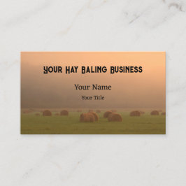 Rustic Land Farm Hay Bales Sunset Visitkort