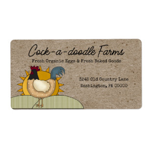 Rustic Land Farm Tupp Chicken Egg Shipping Fraktsedel