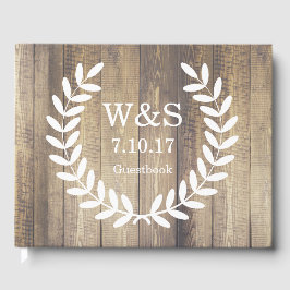 Rustic Land Farmhouse Barn Wood Laurels Gästböcker