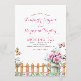 Rustic Land Farmhouse Blommigt Garden Wedding Inbjudningar