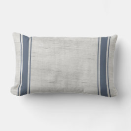 Rustic Land Farmhouse Blue Rand Canvas Lumbarkudde