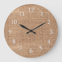 Rustic Land Farmhouse Burlap Stor Klocka