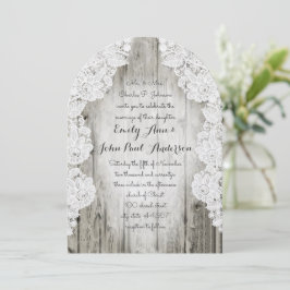 Rustic Land Faux Snöre Barn Wood Bröllop Inbjudningar