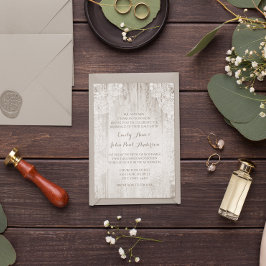 Rustic Land Faux Snöre Barn Wood Bröllop Inbjudningar