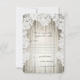 Rustic Land Faux Snöre Barn Wood Bröllop OSA Kort