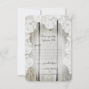 Rustic Land Faux Snöre Barn Wood Bröllop OSA Kort