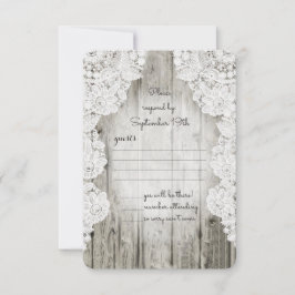 Rustic Land Faux Snöre Barn Wood Bröllop OSA Kort