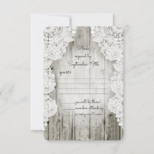 Rustic Land Faux Snöre Barn Wood Bröllop OSA Kort