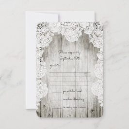 Rustic Land Faux Snöre Barn Wood Bröllop OSA Kort