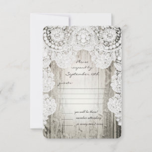 Rustic Land Faux Snöre Barn Wood Bröllop OSA Kort