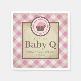Rustic Land Gingham Cupaka Baby Q Pappersservett