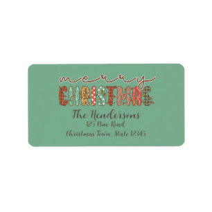Rustic Land God jul Adressetikett