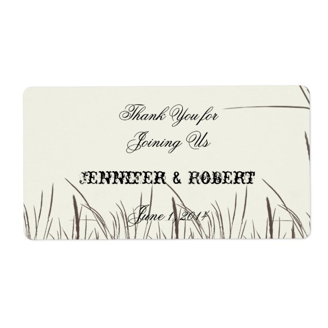 Rustic Land Grasslands Vattenflaska Label Fraktsedel (Framsidan)