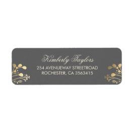 Rustic Land Guld Bröllop Returadress Etikett