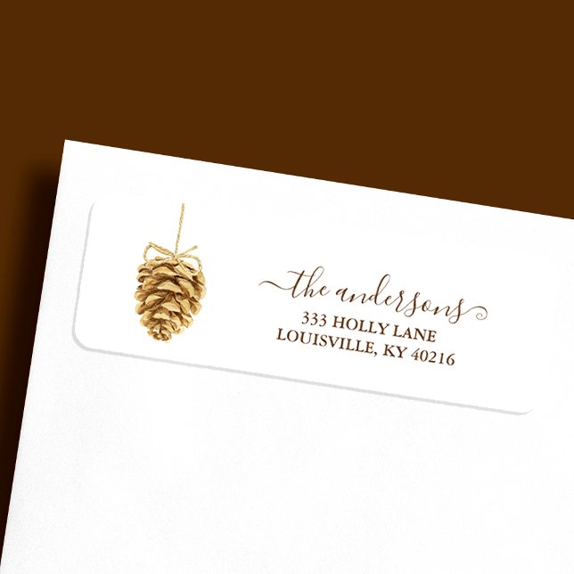 Rustic Land Hanging Gräs Cone Helgdag Returadress Etikett (Skapare uppladdad)