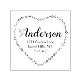 Rustic Land Heart Family Namn Returadress Självfärgande Stämpel