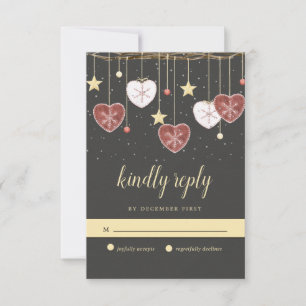 Rustic Land Heart och Snowflake Bröllop OSA Kort
