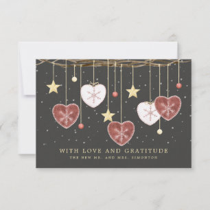 Rustic Land Heart Snowflake Bröllop Tack Kort