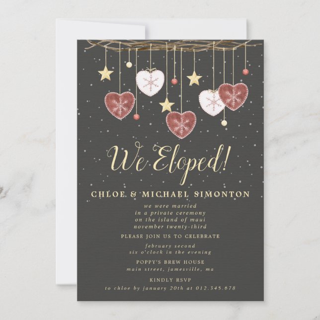 Rustic Land Heart Vi har skapat elopement Recept. Inbjudningar (Framsida)